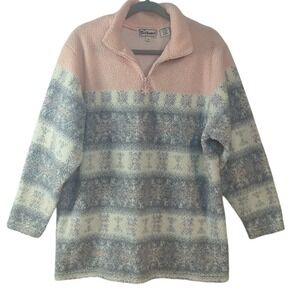 Vintage 90's Bechamel Nordic‎ Fuzzy Oversized Winter Snowflake Pullover Small